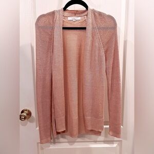 LOFT Pink Open-Front Sweater